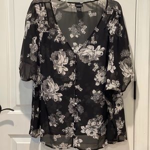 Sheer floral blouse
